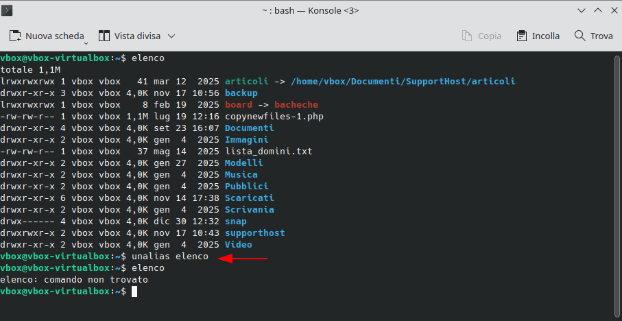Eliminare Alias Con Unalias