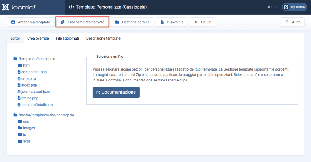 Joomla Template Crea Sito Derivato