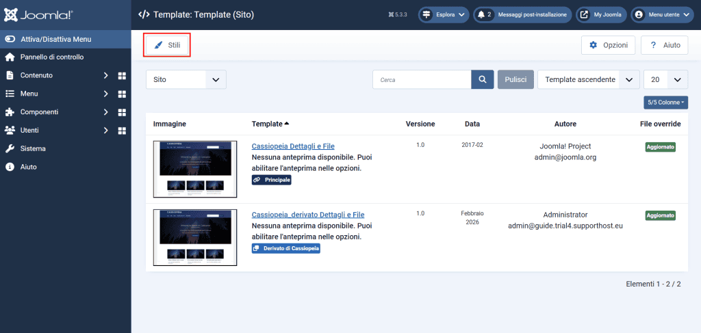 Joomla Template Stili