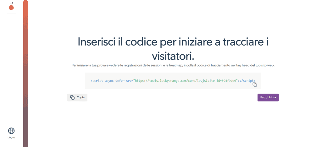 Lucky Orange Codice Configurazione WordPress
