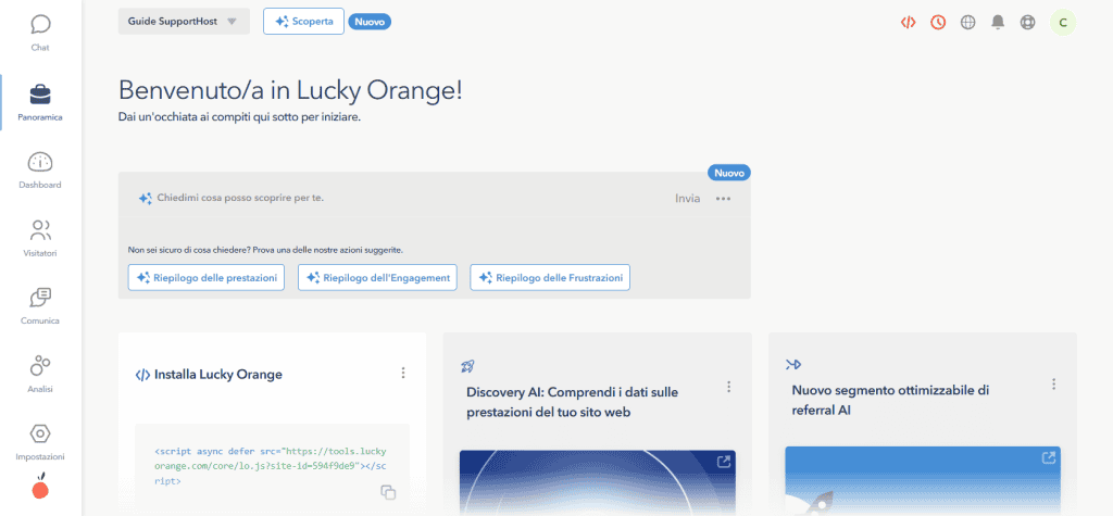 Lucky Orange Panoramica Funzionalità