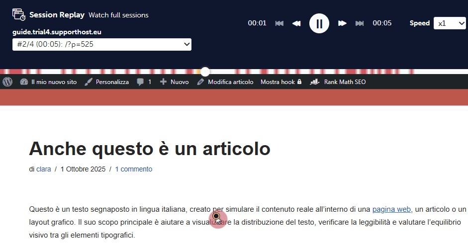 Mouseflow Heatmap Sessione Live