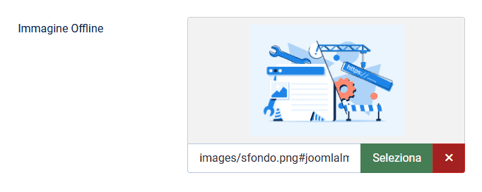 Pagina Manutenzione Joomla Impostazioni Immagine
