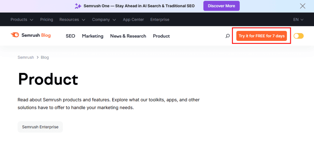 Prova Gratuita Semrush