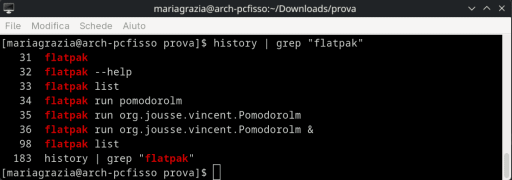 Ricercare Nella Cronologia Linux