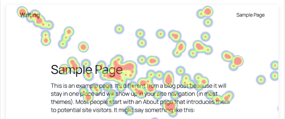 Userfeedback Esempio Heatmap