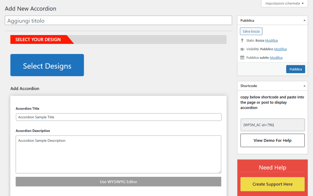 Accordion Faq Editor