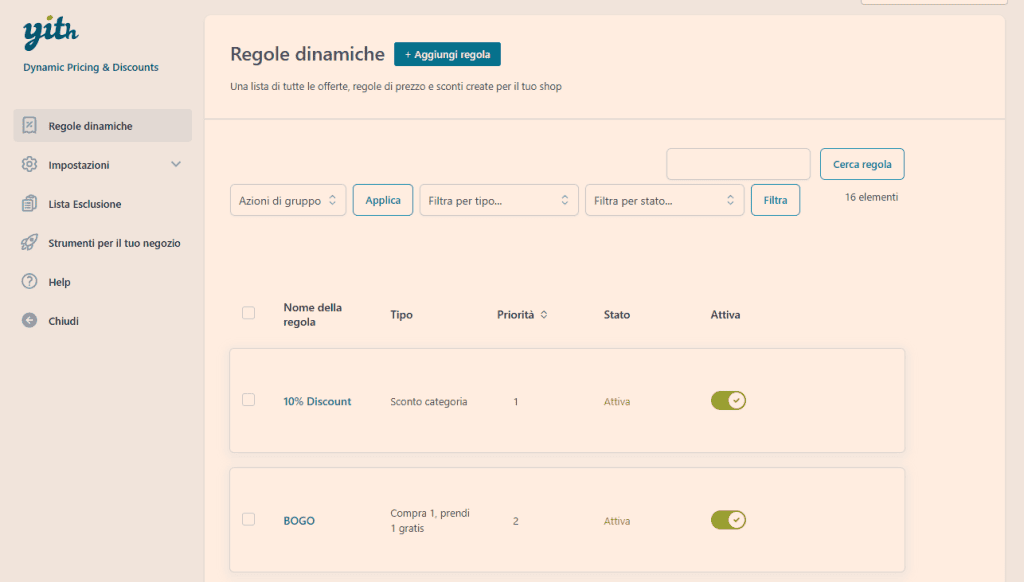 Demo Admin Regole Dinamiche Yith Woocommerce Dynamic Pricing