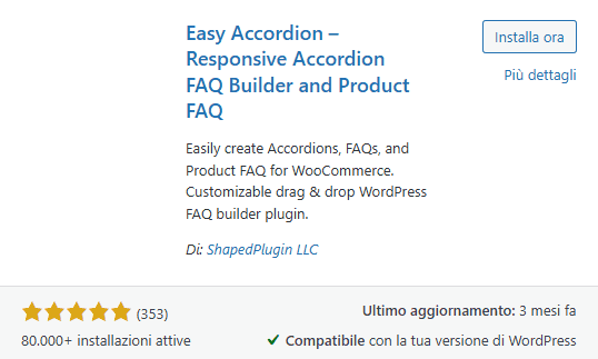 Easy Accordion Plugin WordPress Faq