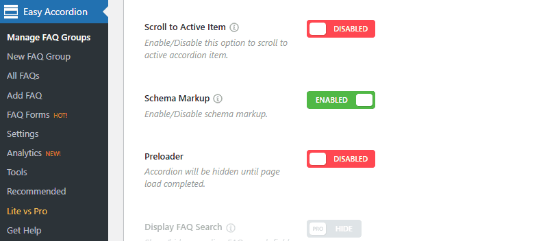 Easy Accordion Schema Markup