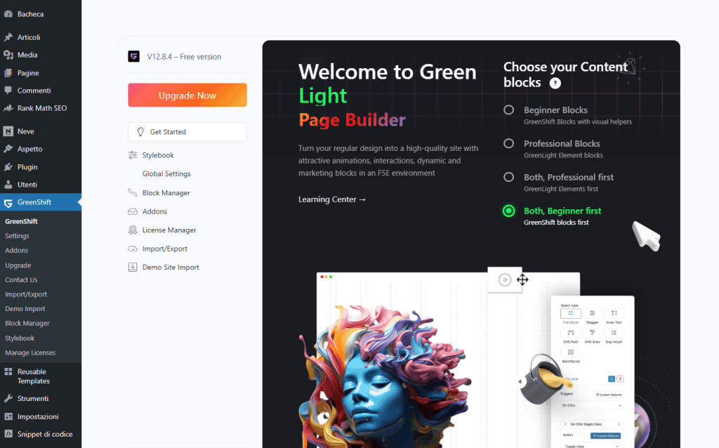 Greenshift Versione Gratuita Installata