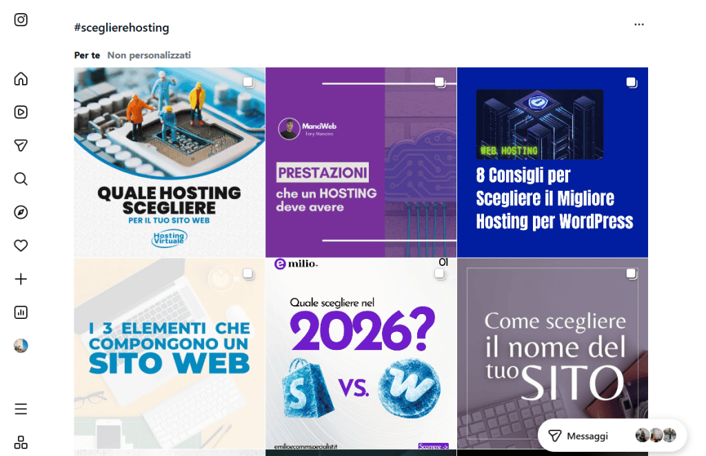 Instagram Caroselli Hosting