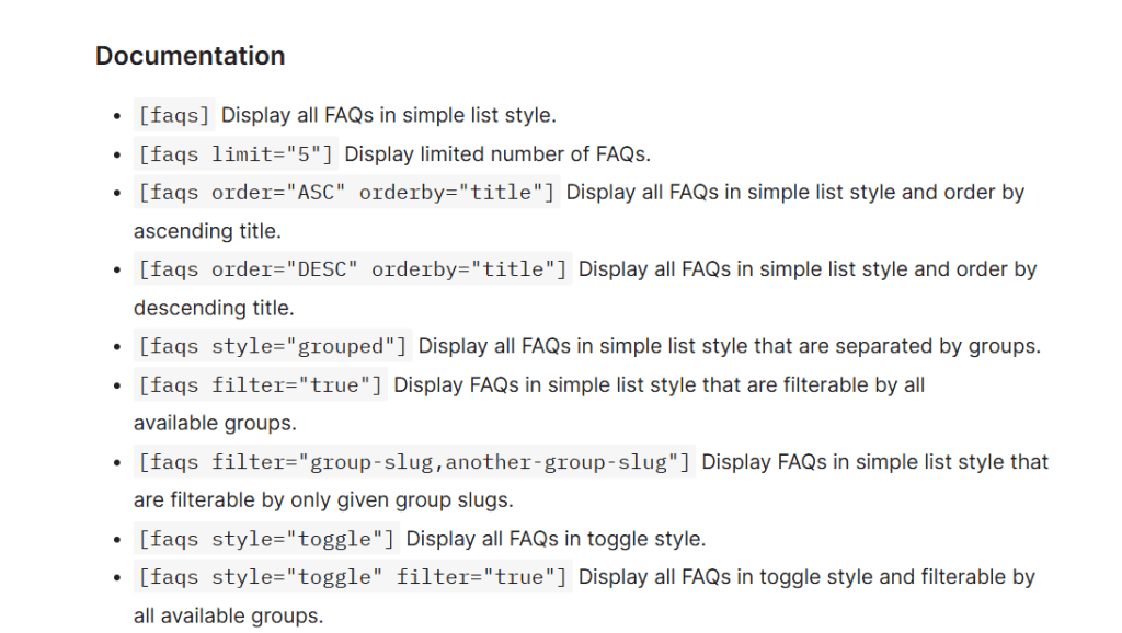 Quick And Easy Faqs Shortcode