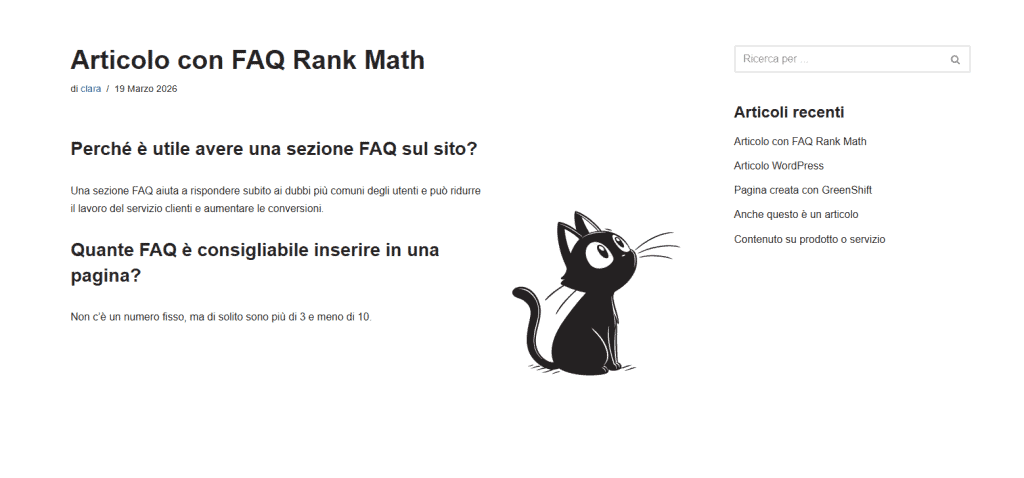 Rank Math Blocco Faq Anteprima