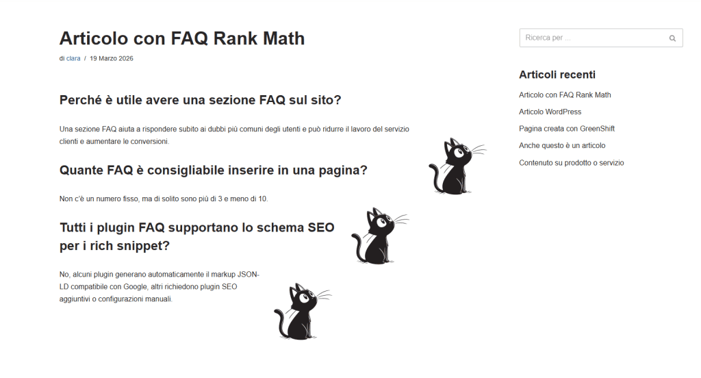 Rank Math Blocco Faq Immagini
