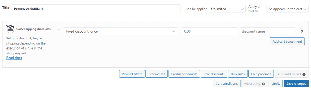 Sconti Carrello Advanced Dynamic Pricing Plugin Woocommerce