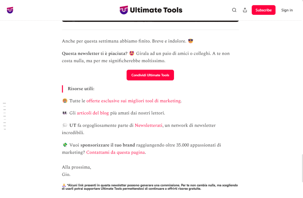 Substack Promuovere Prodotti Affiliazione