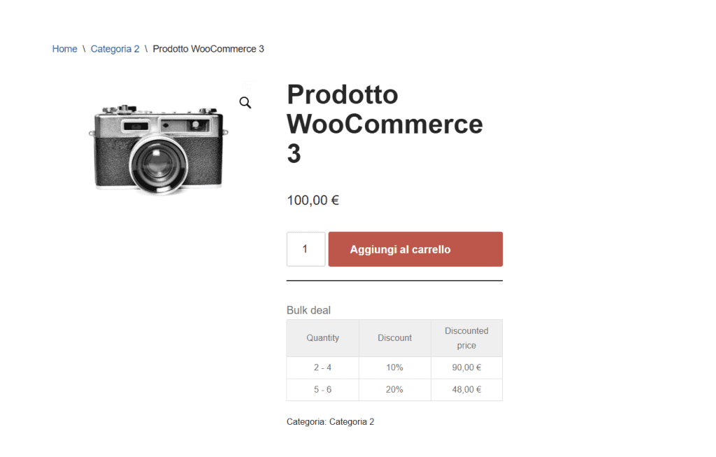 Tabella Prezzi Quantita Advanced Dynamic Pricing Plugin Woocommerce