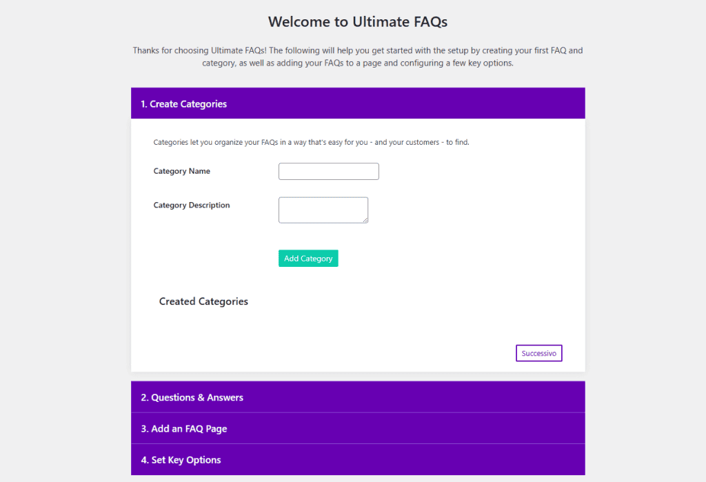 Ultimate Faq Accordion Plugin Configurazione Guidata