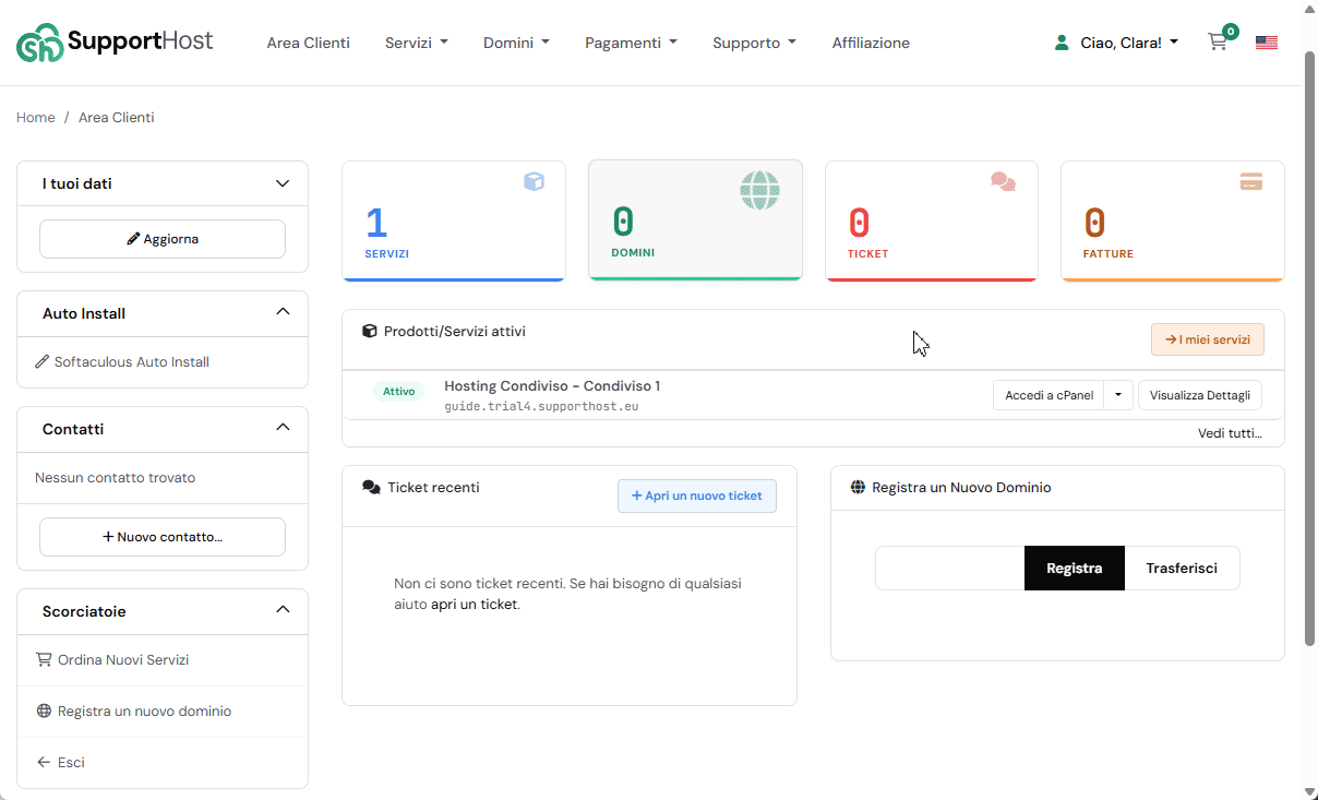 Video Pannello Hosting