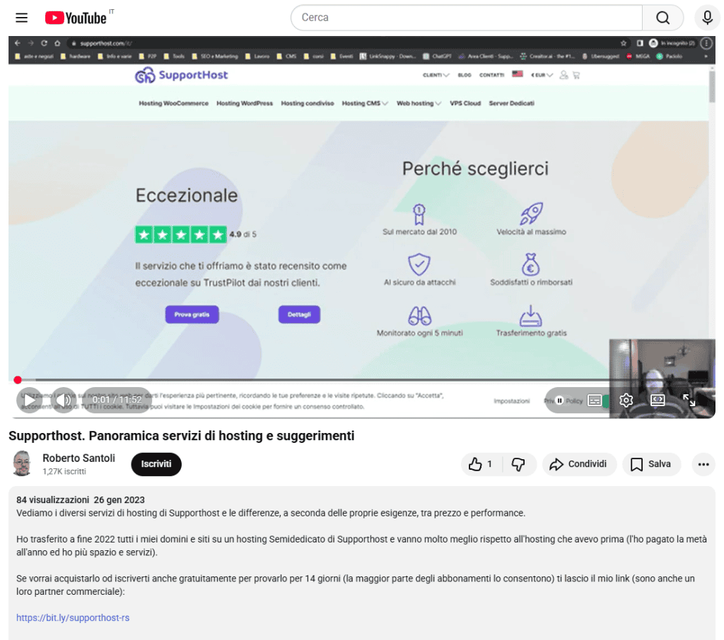 Youtube Recensione Hosting