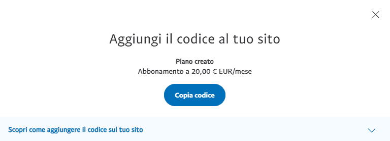 Abbonamento Paypal Generato