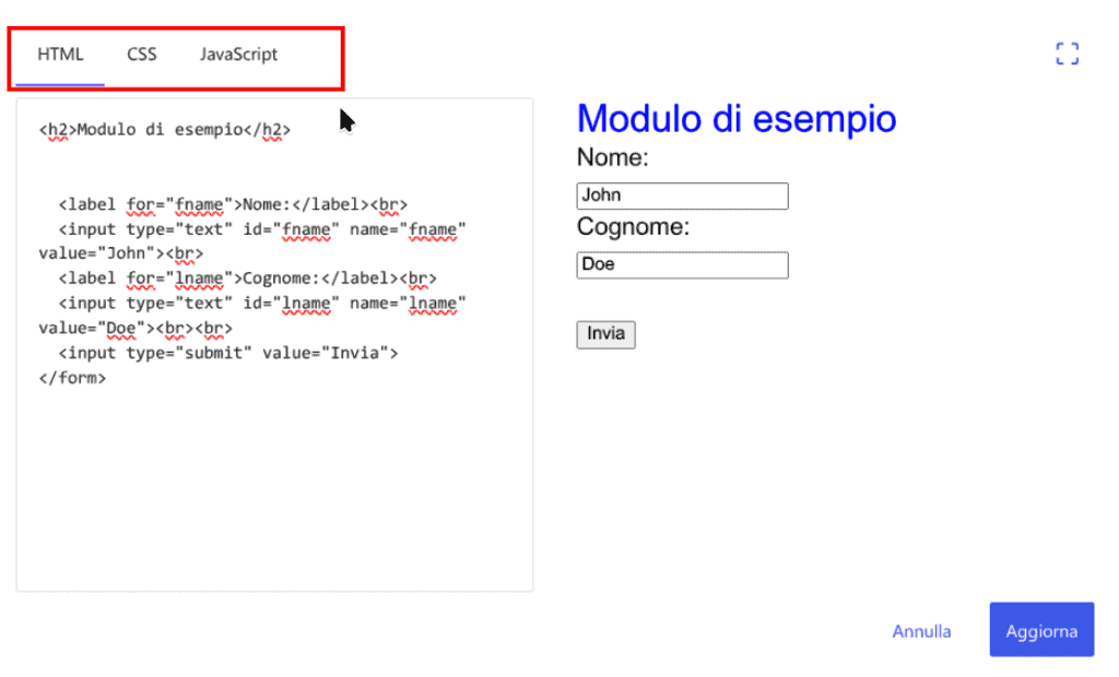 Blocco Html Personalizzato WordPress 7