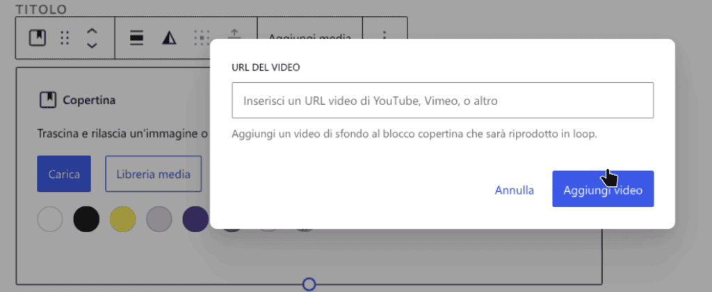 Copertina Video Esterno WordPress 7