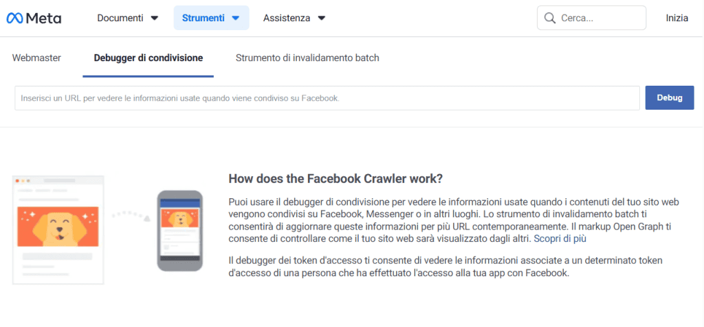 Facebook Debugger Homepage