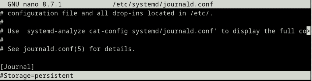 File Configurazone Journald Memorizzare Log