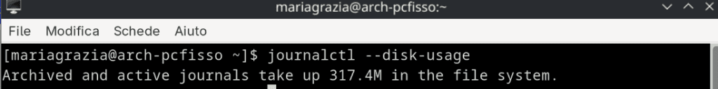 Journalctl Spazio Occupato Su Disco