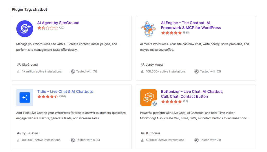 Migliori Plugin Chatbot WordPress