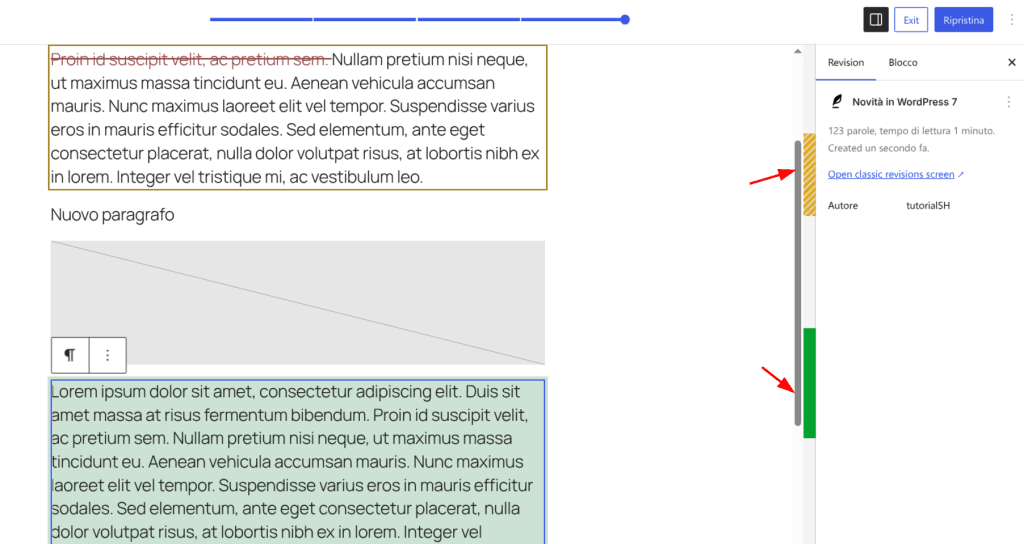 Nuovo Sistema Revisioni WordPress 7