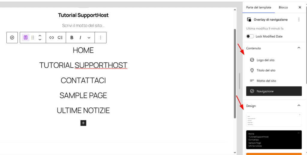 Overlay Di Navigazione WordPress 7.0