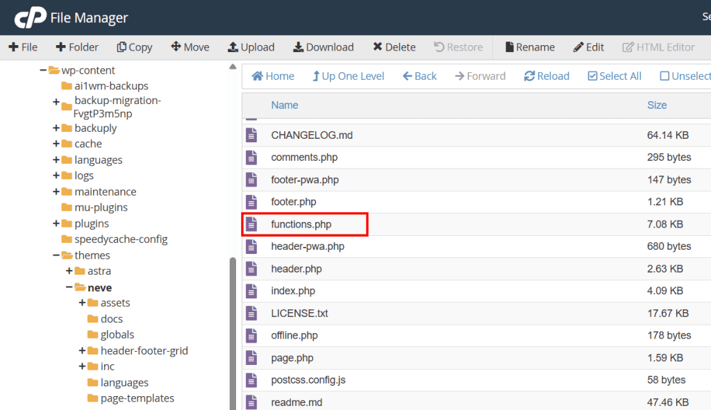 File Functions Php Gestore File