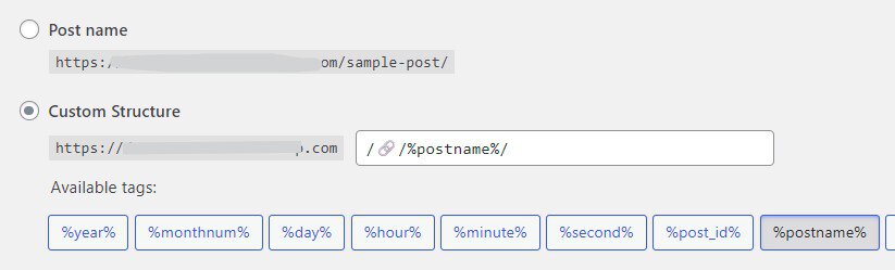 Icona Struttura Permalink WordPress