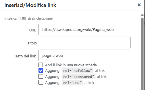 Impostazioni Link Editor Classico All In One Seo