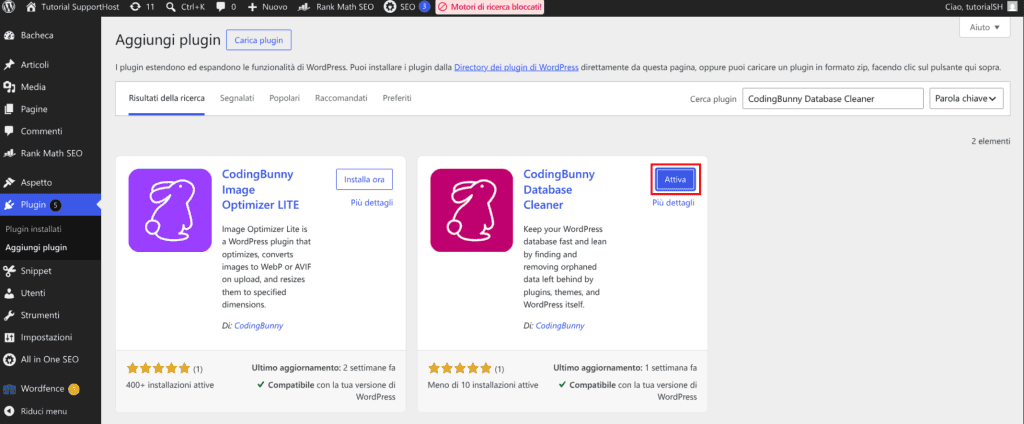 Plugin Codingbunny Database Cleaner
