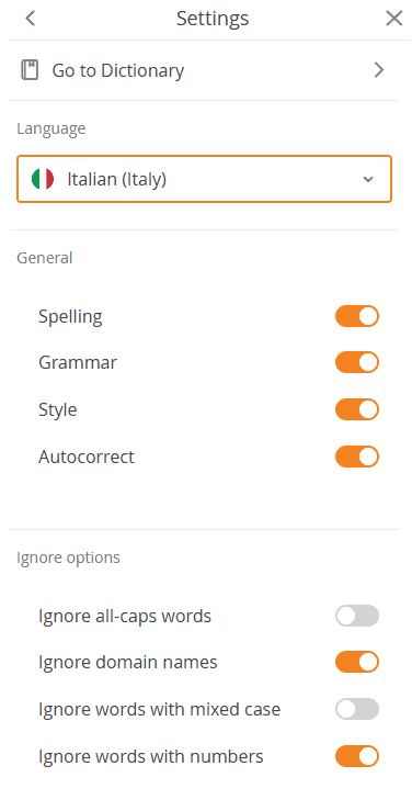 Wproofreader Plugin Impostazioni