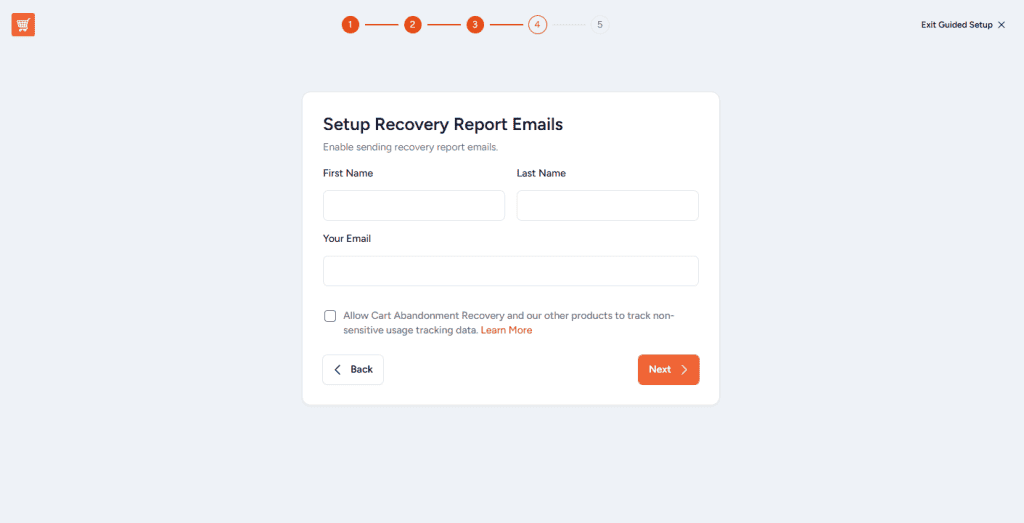Configurazione Email Report Recupero Cart Abandonment Recovery