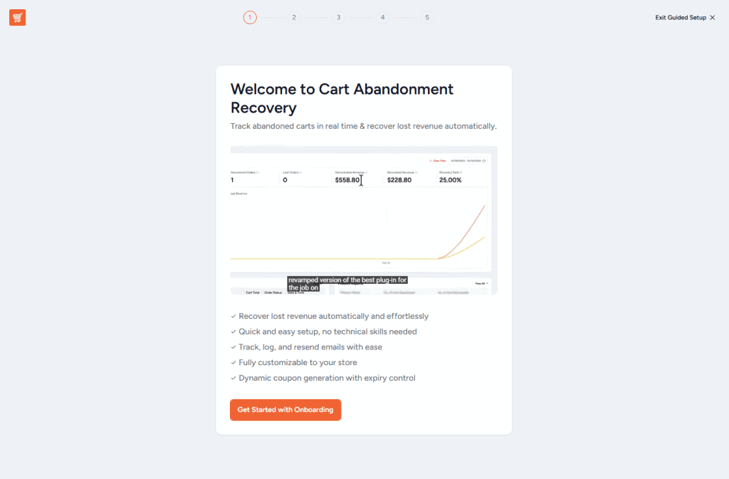 Configurazione Guidata Cart Abandonment Recovery For Woocommerce