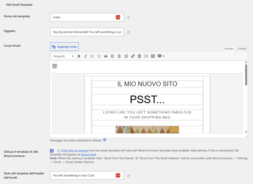 Template Mail Abandoned Cart Lite For Woocommerce