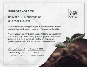 2026 08 One Tree Planted Certificate