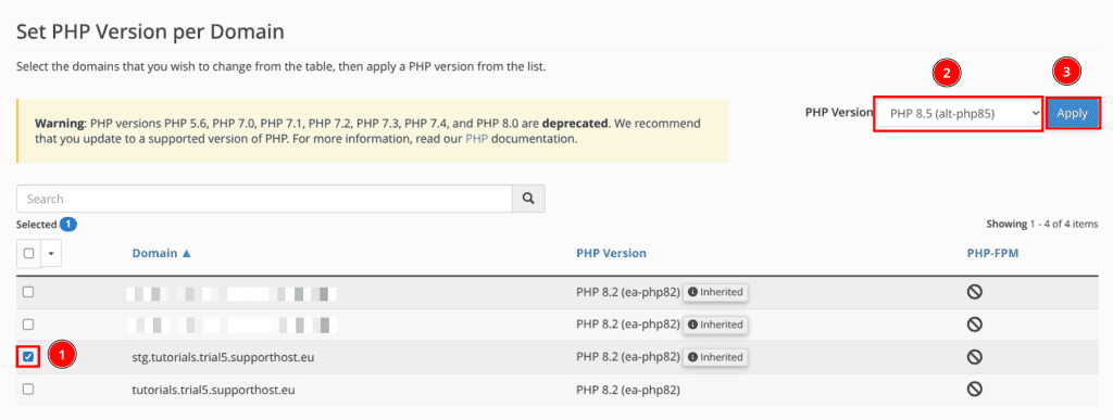 Cambiare Php Sottodominio WordPress