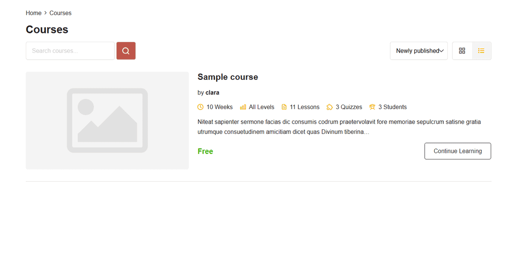Learnpress Pagina Catalogo Corsi