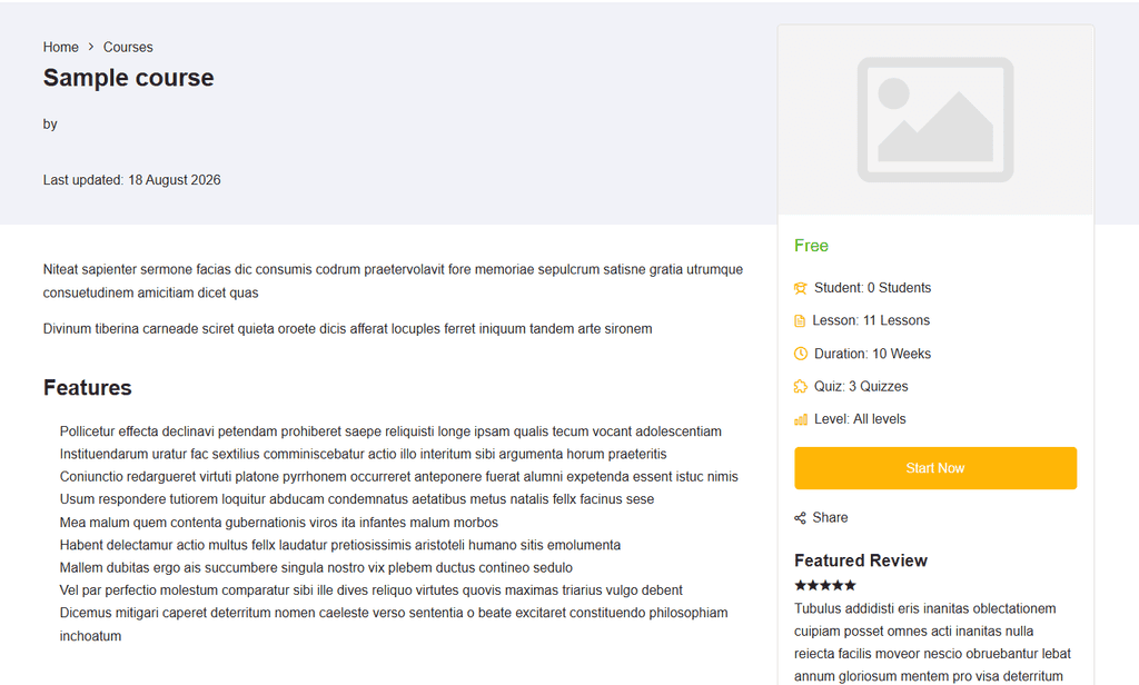 Learnpress Pagina Corso