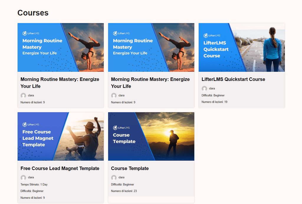 Lifterlms Catalogo Corsi
