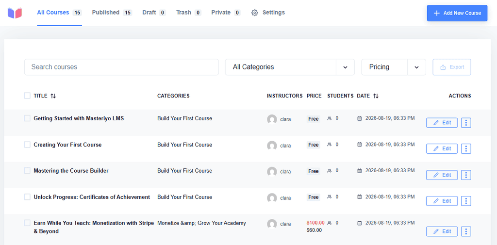 Masteriyo Lms Template Corsi