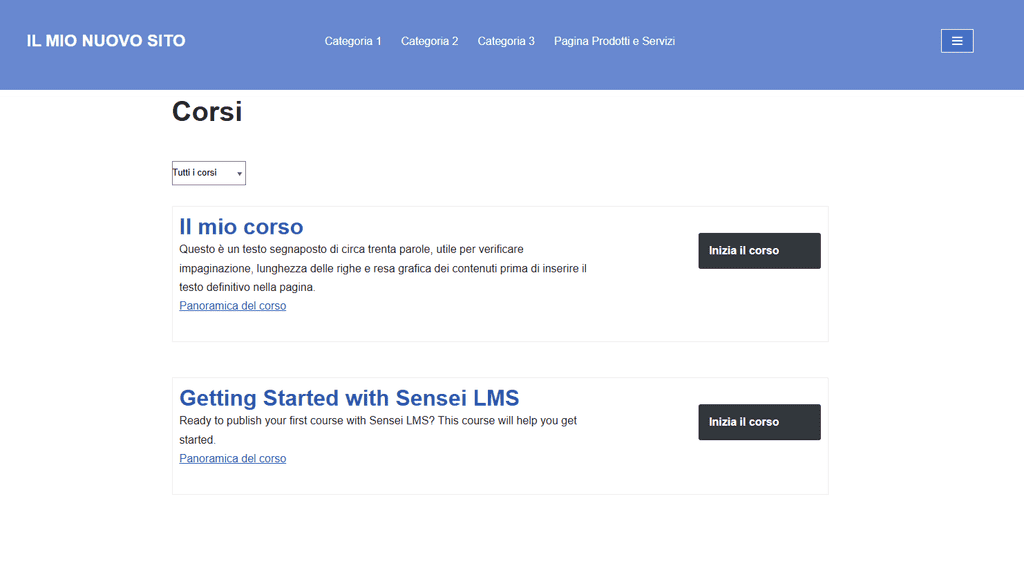 Sensei Lms Pagina Corsi Archivio