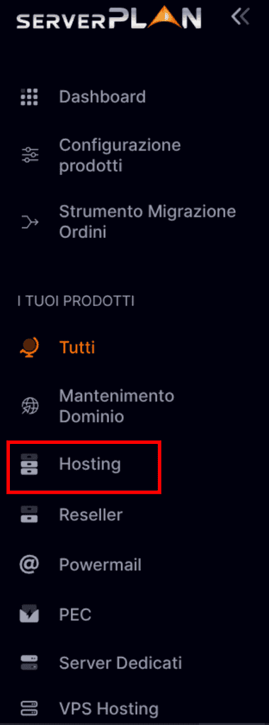 Serverplan Lista Prodotti Hosting